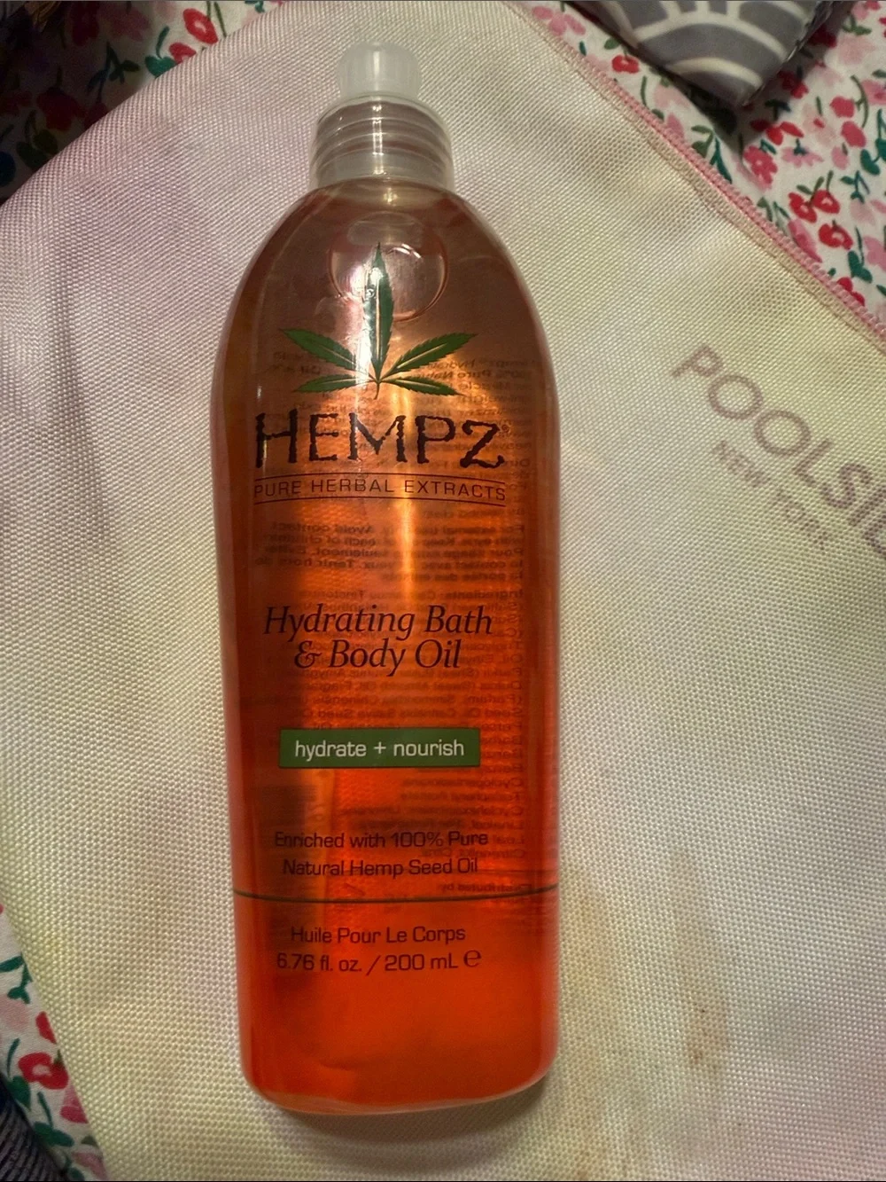 Hempz Hydrating Bath & Body Oil - new 6.76 ounces